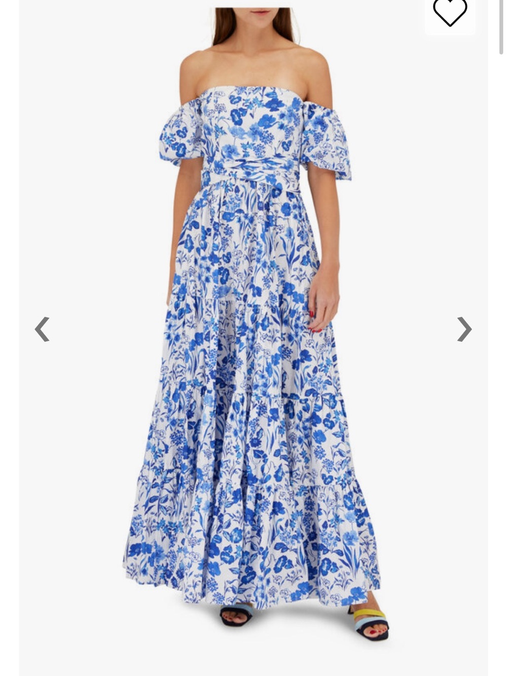 Wethersfield Blue Floral Off-the-Shoulder Dress
